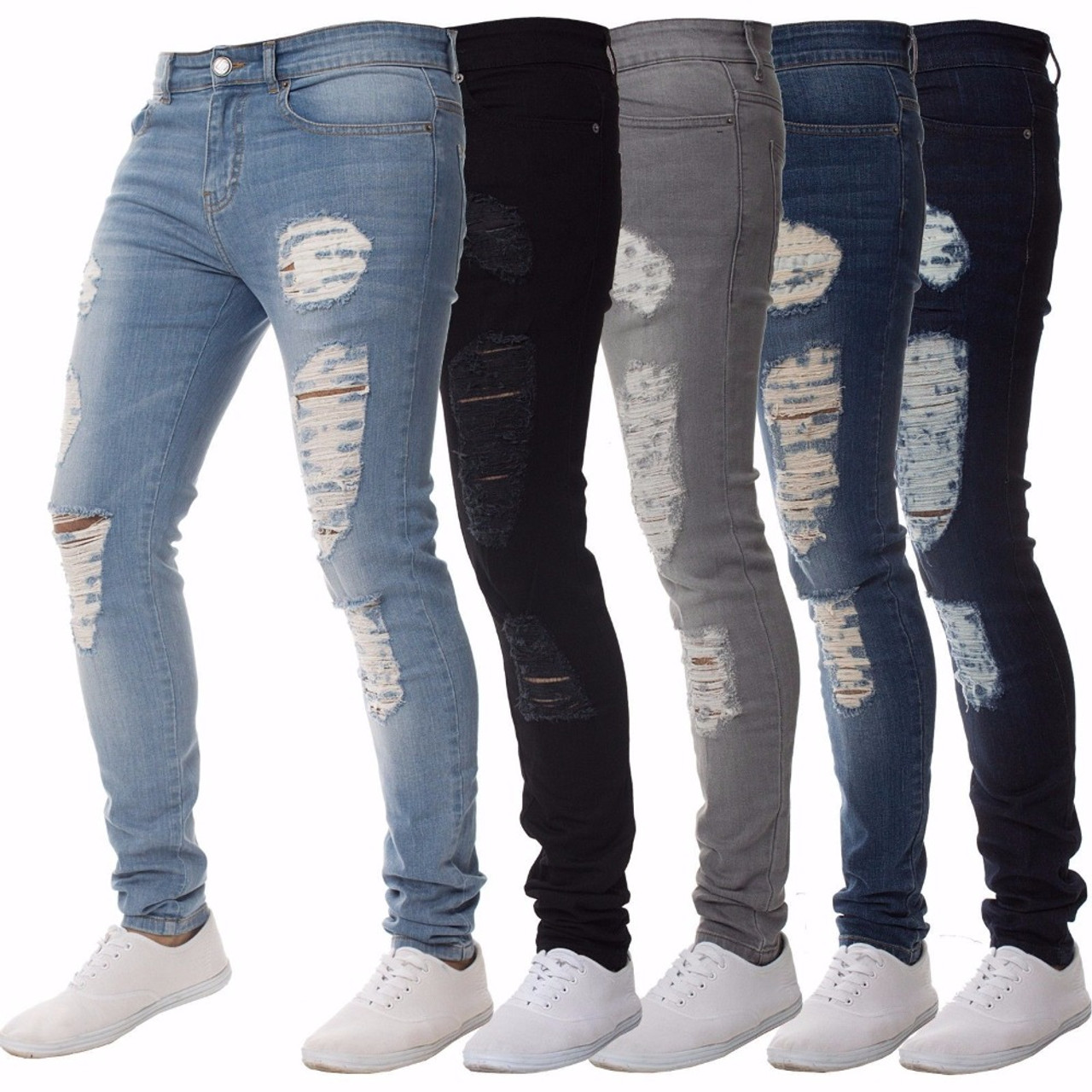 black jeans with holes in knees mens