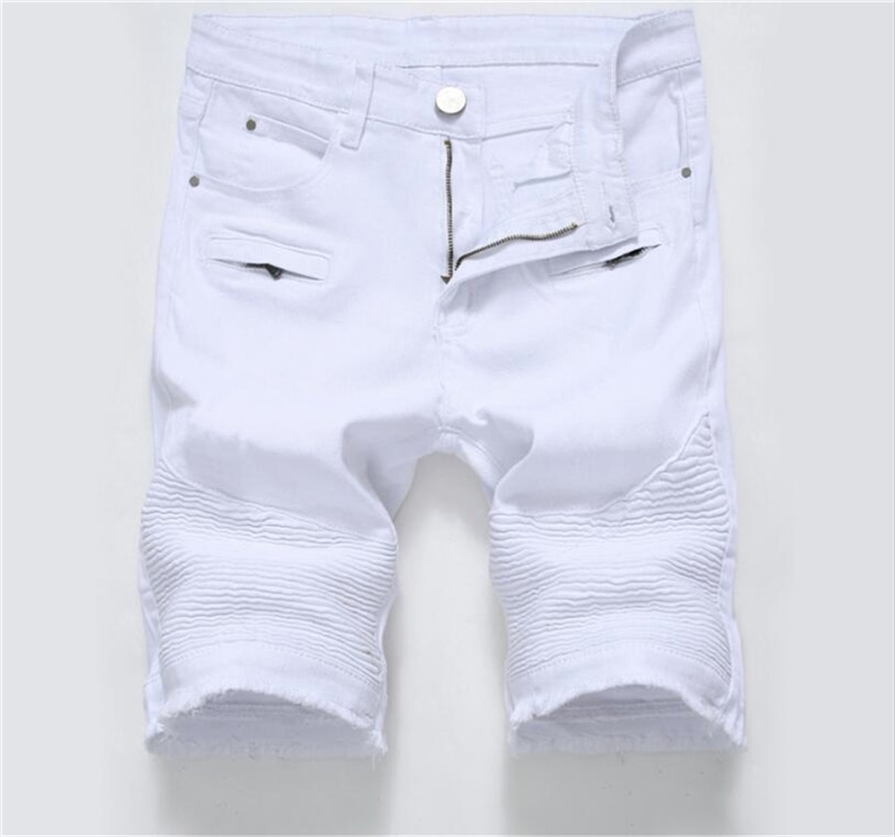 18 Summer Ripped Biker Jeans Shorts Men Bermuda White Black Denim Shorts For Male Stretch Fashion Zipper Shorts Masculino Onshopdeals Com