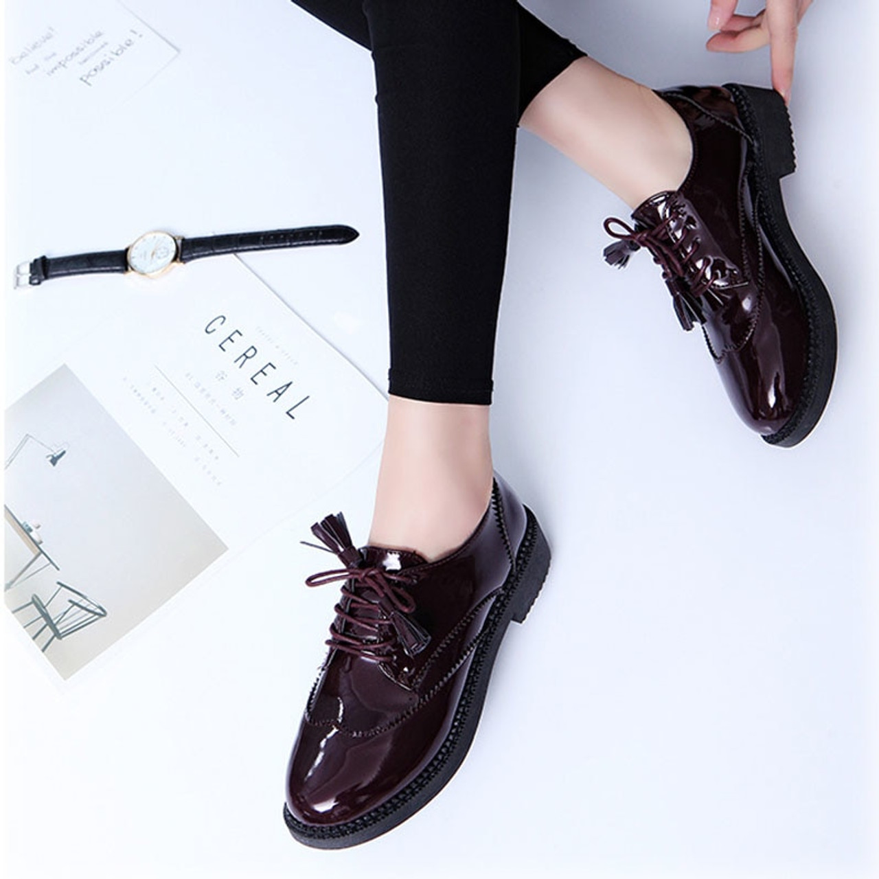 Women Flats new British Style Oxford 