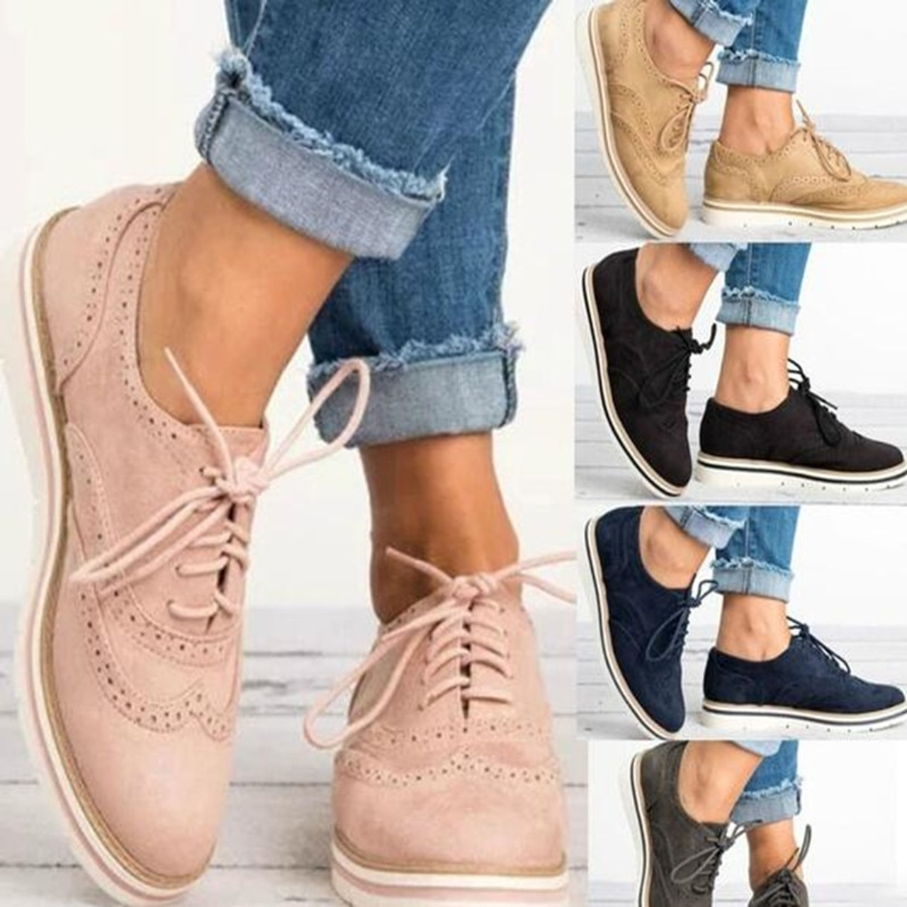 ladies lace up brogue shoes