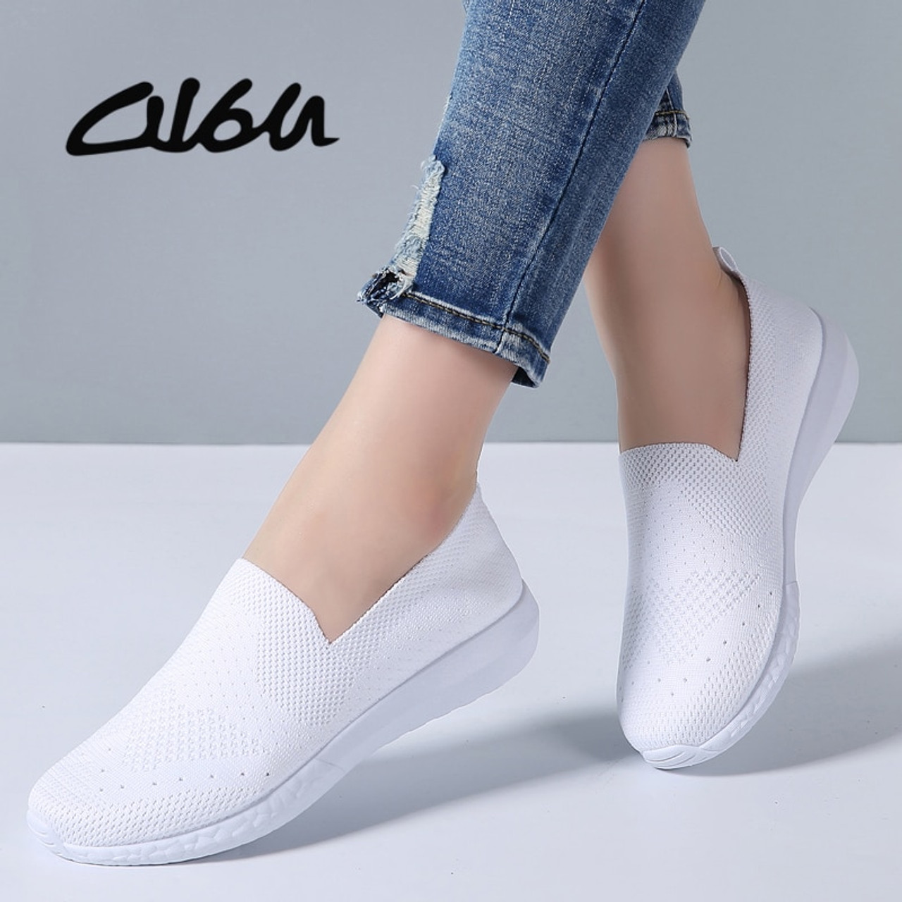 O16U Women Sneakers Breathable Mesh 