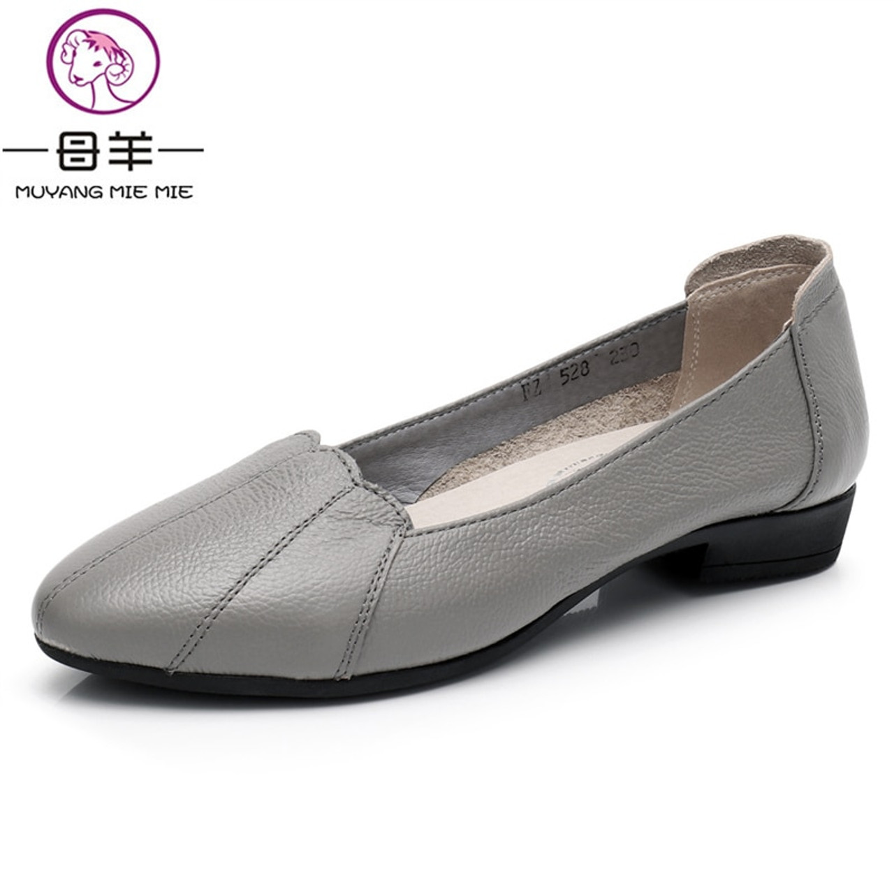 ladies gray flat shoes