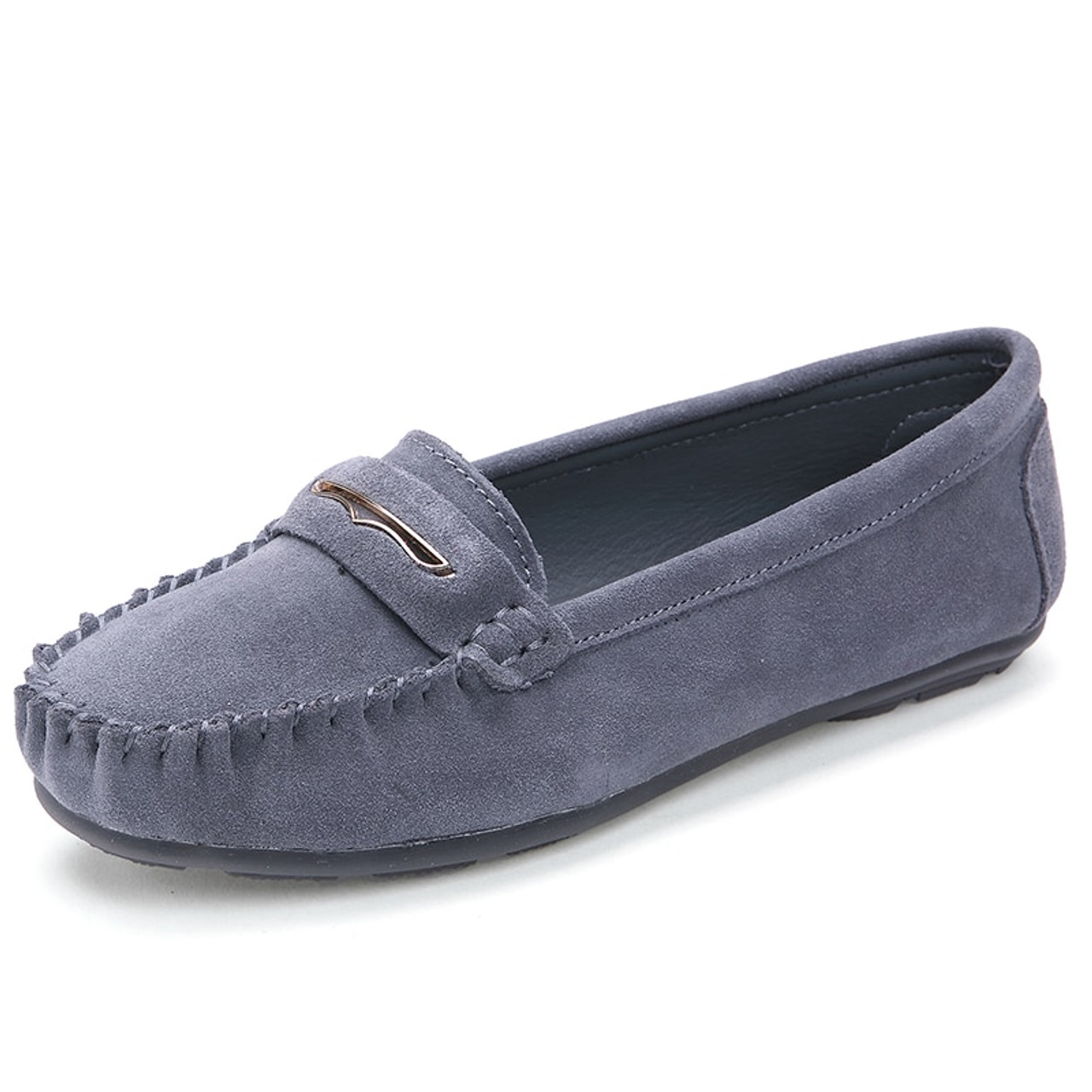 ladies suede slip on shoes