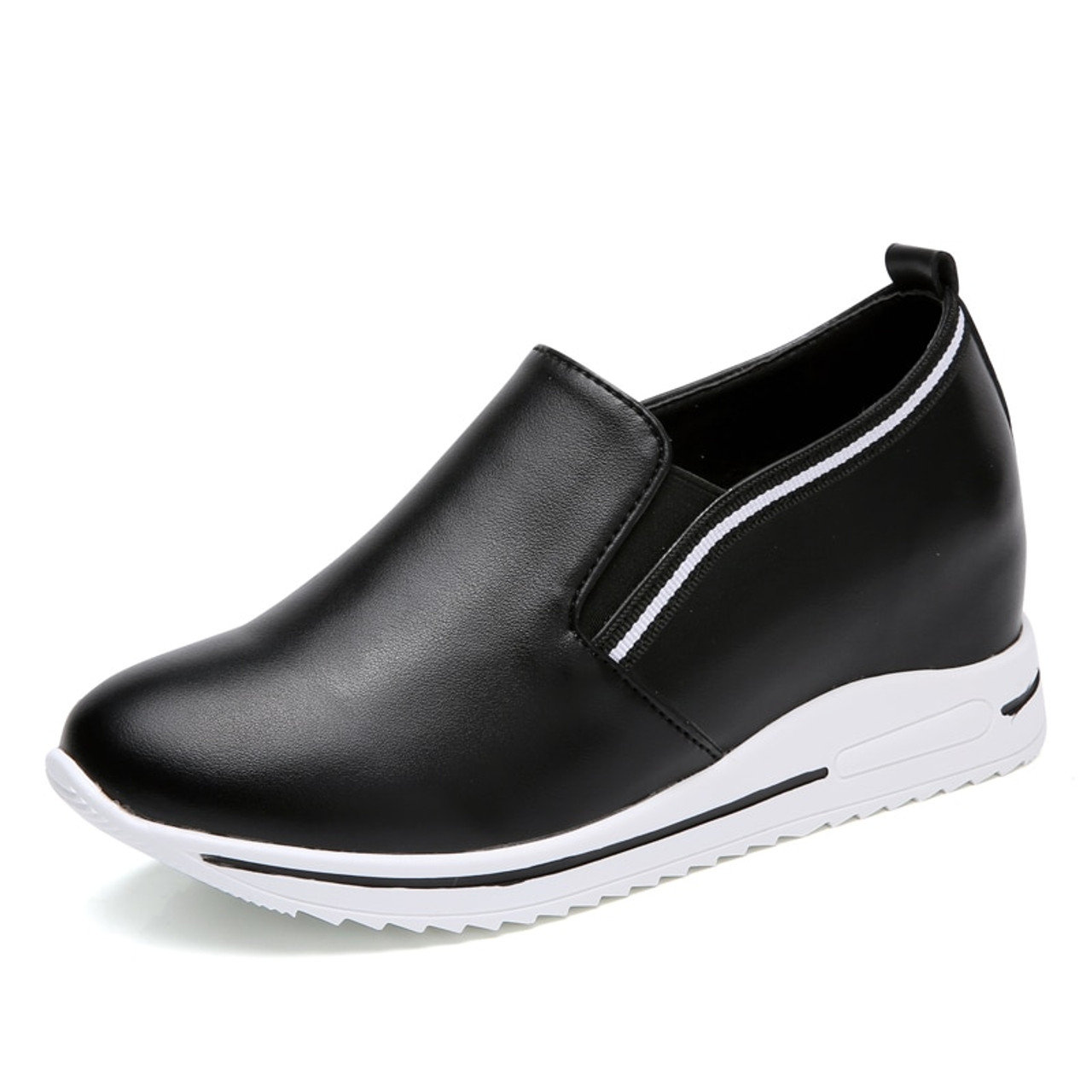 leather slip on shoes womens