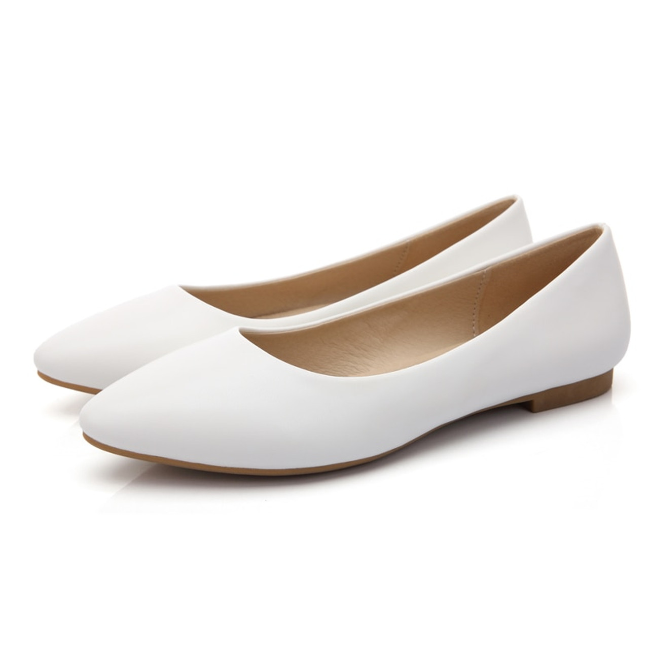 womens flat shoes white