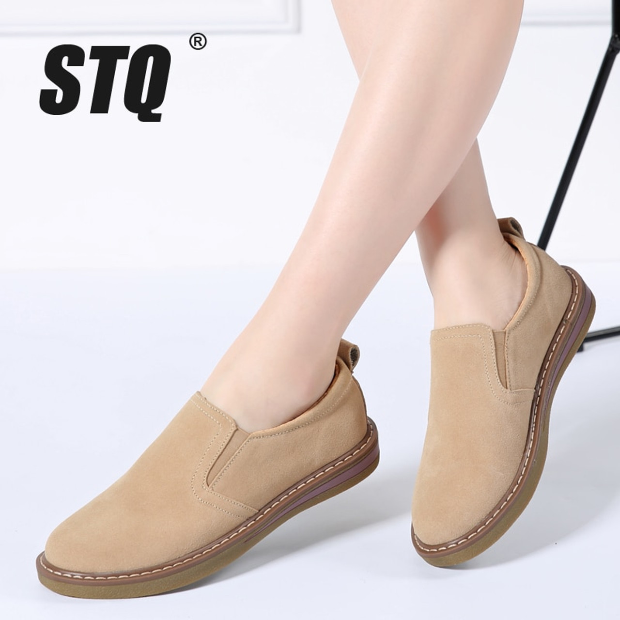 womens flat suede shoes