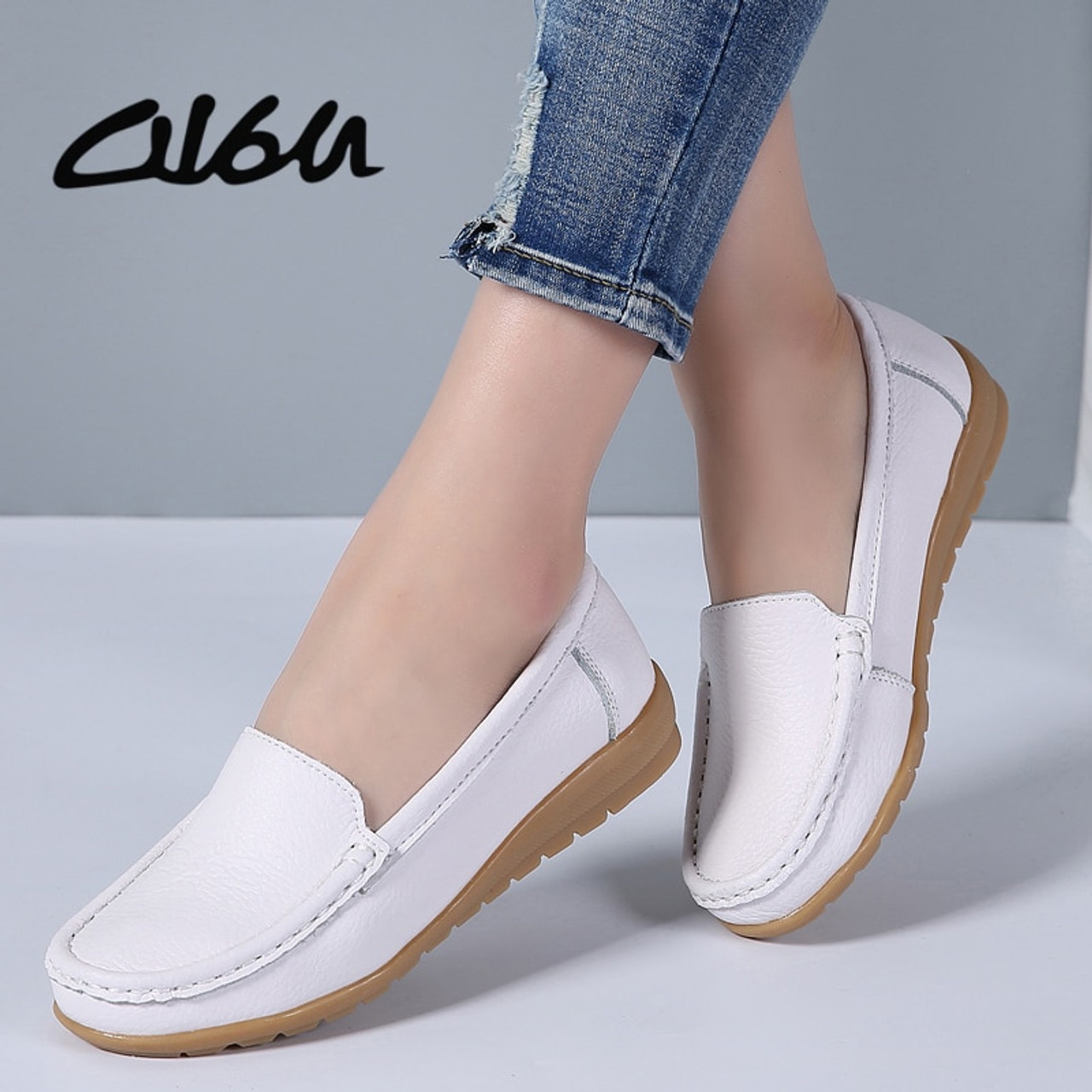 O16U 2018 Spring women flats genuine 