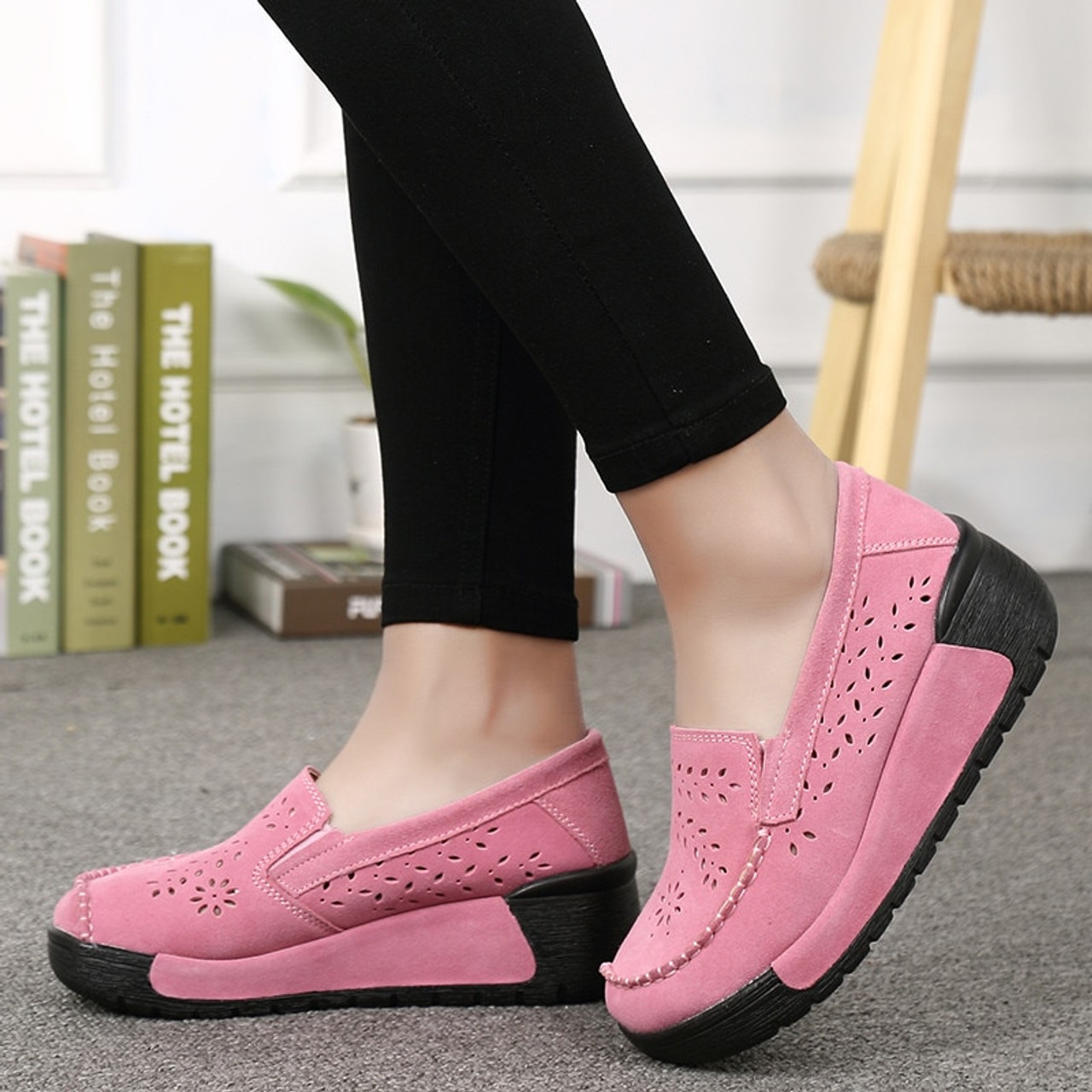 PINSEN Summer Women Casual Shoes Suede Leather Slip-On Women Flats Platform  Shoes Woman Moccasins Loafers Shoes chaussures femme 