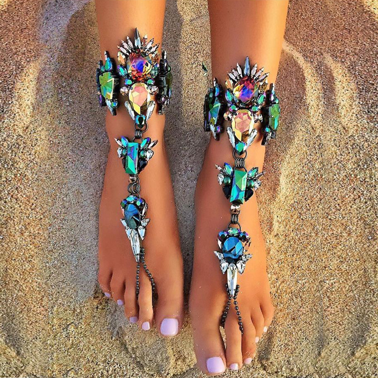 Buy Barefoot Sandals, Anklet, Wedding Foot Jewelry, Beach Wedding Barefoot  Sandal, Bridal Barefoot Sandals, Footless Sandal, Bridesmaid Gift Online in  India - Etsy