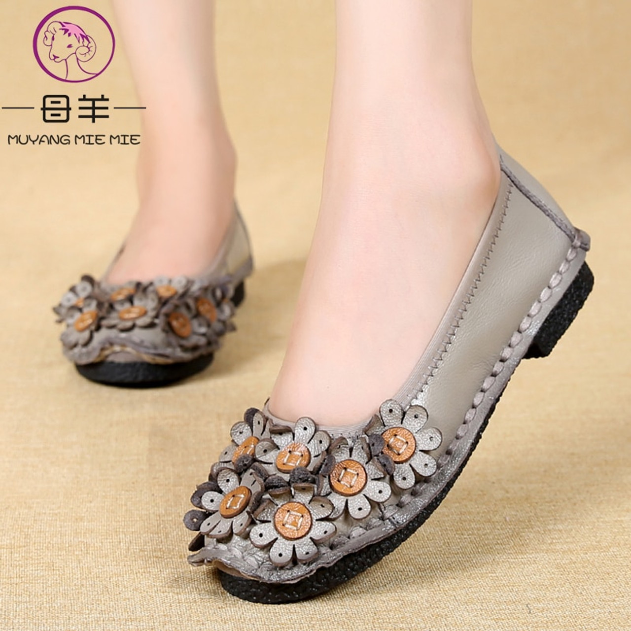 flat leather womens shoes