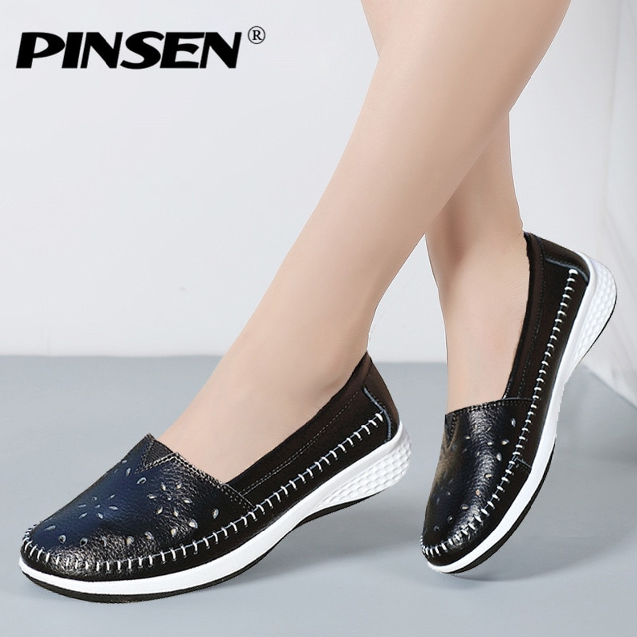 Women Belt Round Toe Mesh Cloth Flat 