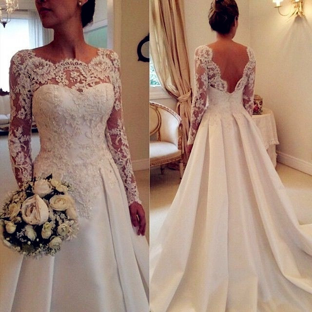 Long Sleeve Lace Wedding Dresses 