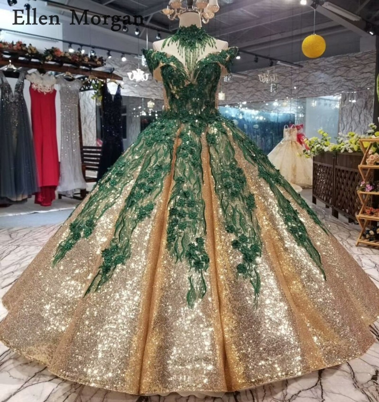 gold wedding gowns 2018
