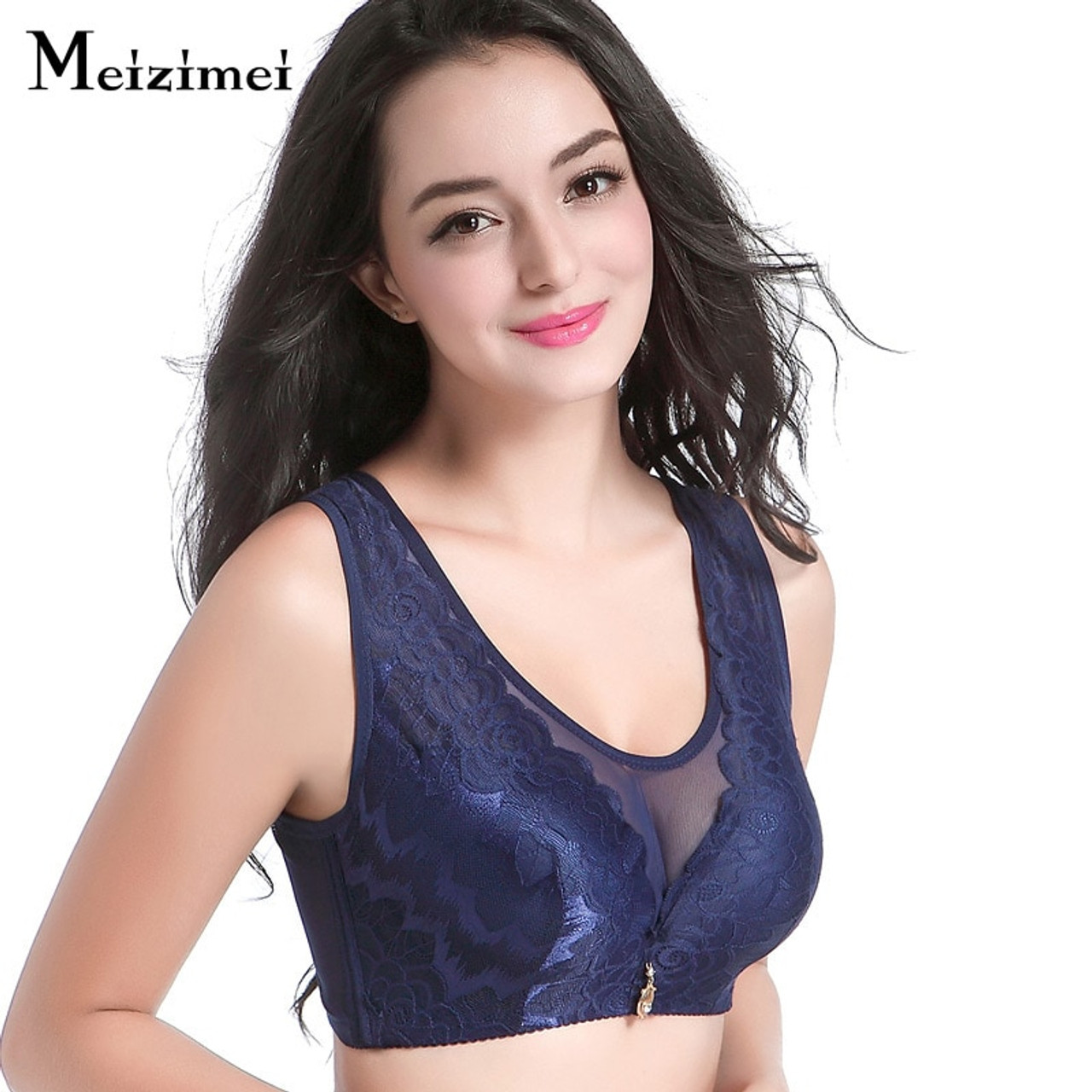 Meizimei Hot sexy mesh lace bra crop tops big size underwear for