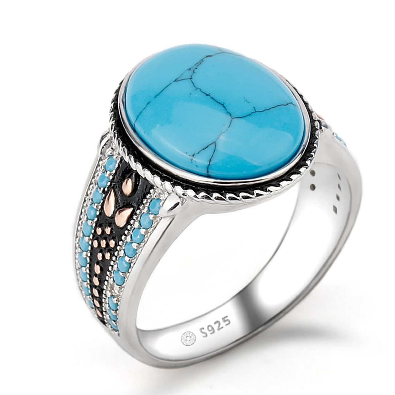 Rings | Sky Blue Glass Stone Ring | Freeup