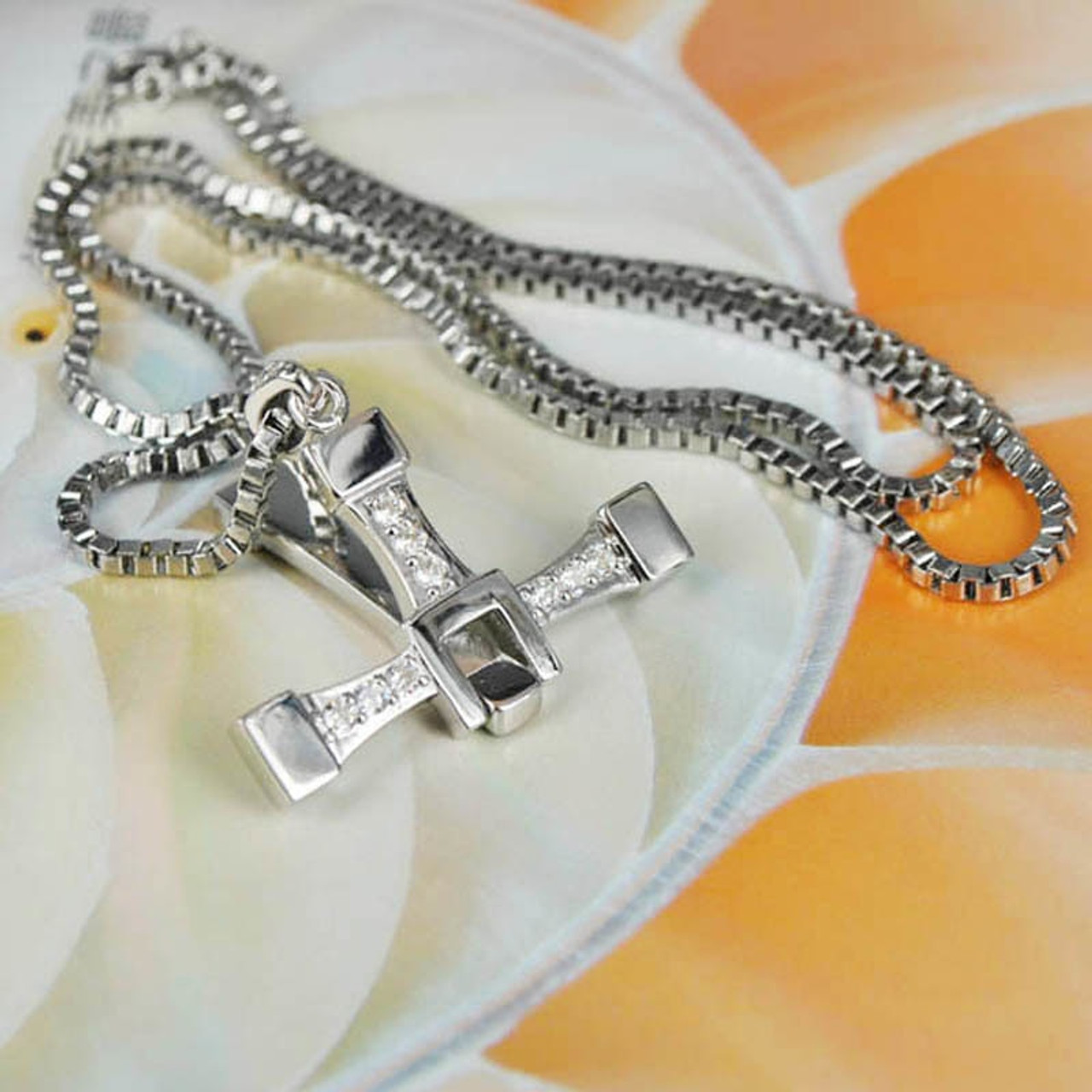 vin diesel cross necklace sterling silver