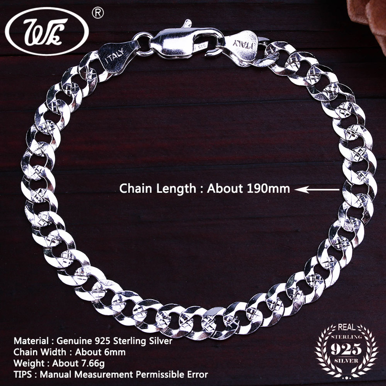 male silver bracelet