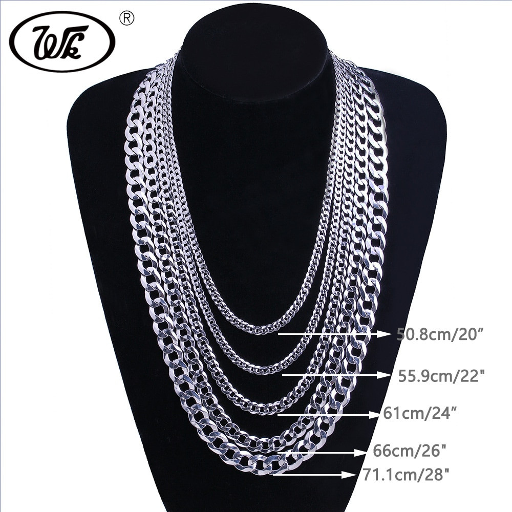 WK Mens Italy Silver Chain 925 4MM 5MM 