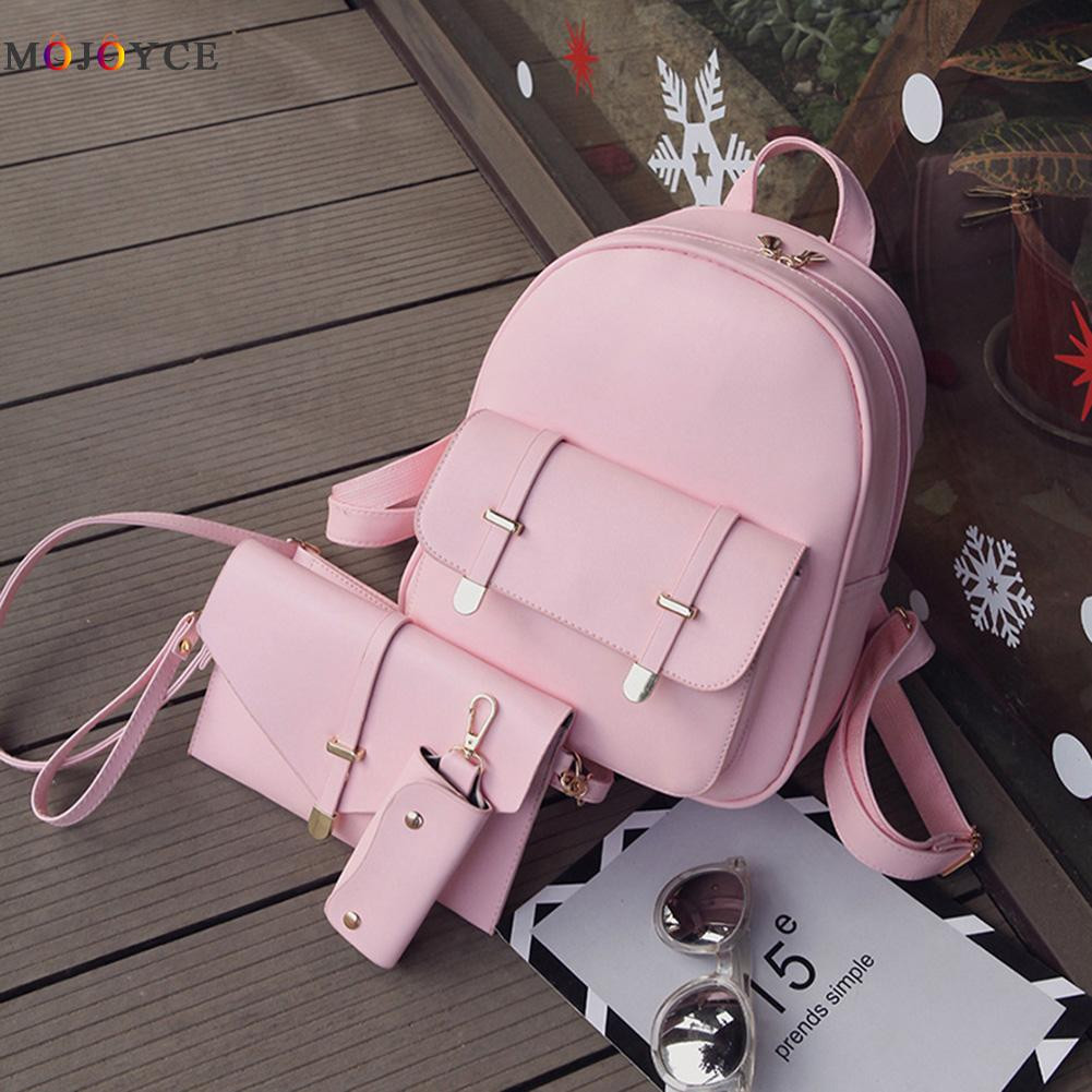 3pcs/Set PU Leather Women Backpack Girls Solid Shoulder Mini Backpack Lady Composite Bag Mochila Feminina - Onshopdeals 3pcs/Set PU Leather Women Backpack Girls Solid Shoulder Mini Backpack Lady Composite Bag Mochila Feminina - Onshopdeals