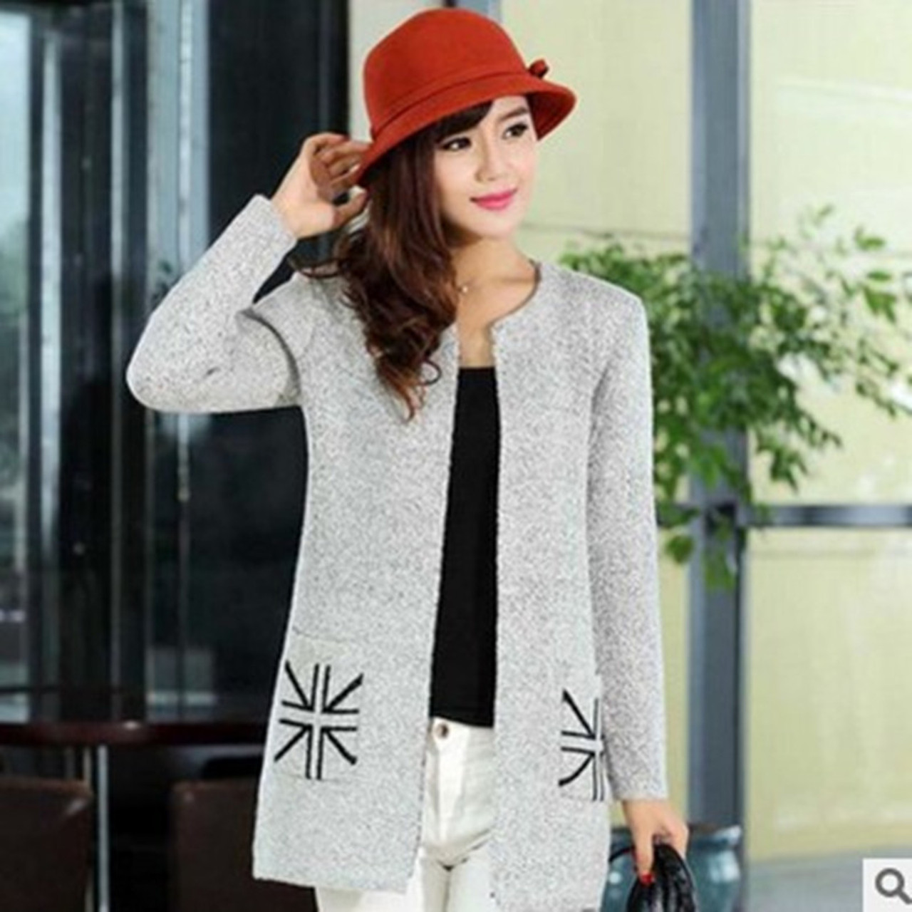 Womens Solid Knitwear V-Neck Ladies Buttons Loose Cardigan Sweater Jacket  Coat. | eBay