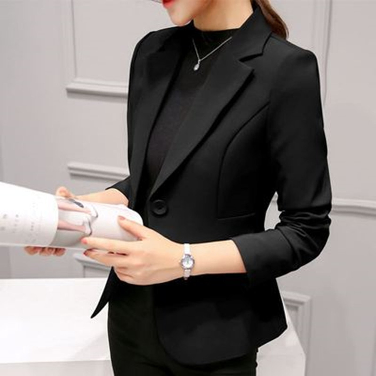 ladies black casual jacket