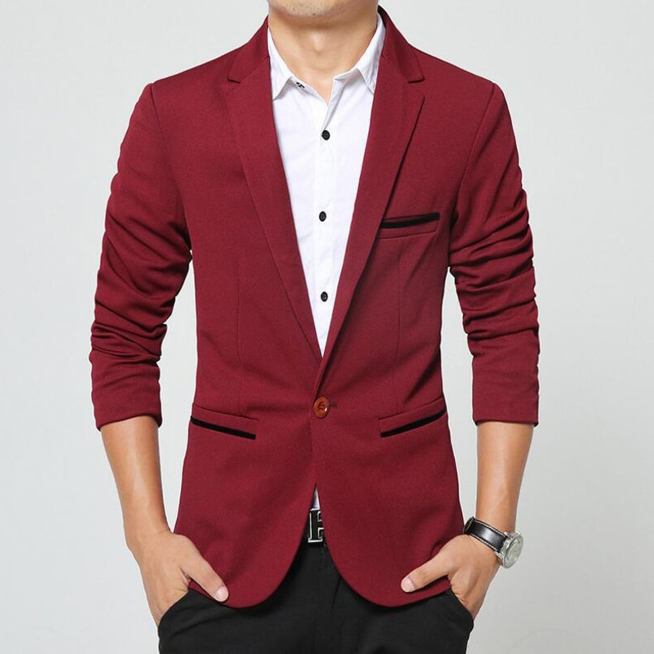 red dress coat men