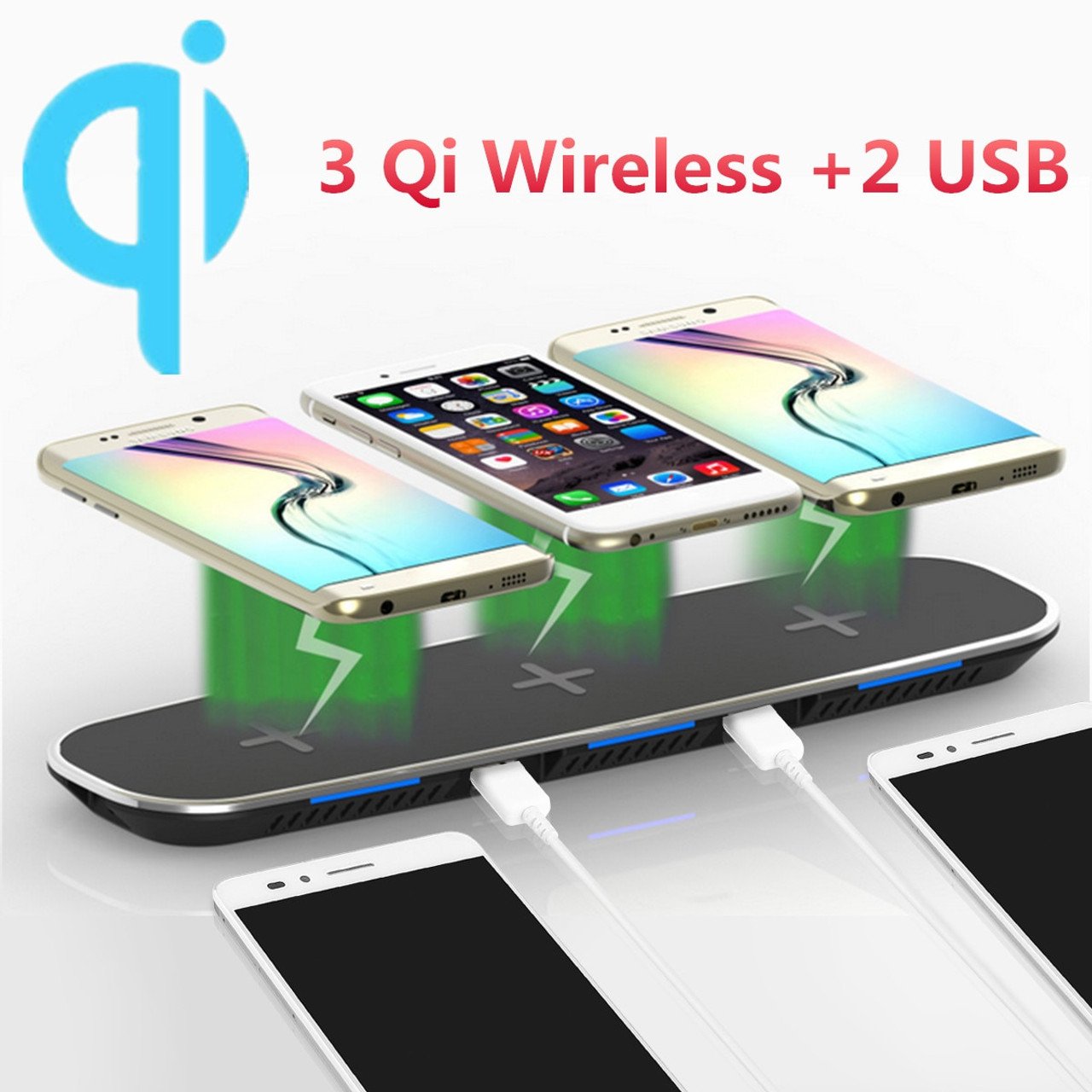 3 In 1 Multifunction Qi Wireless Charger Dock For Iphone 8 X For