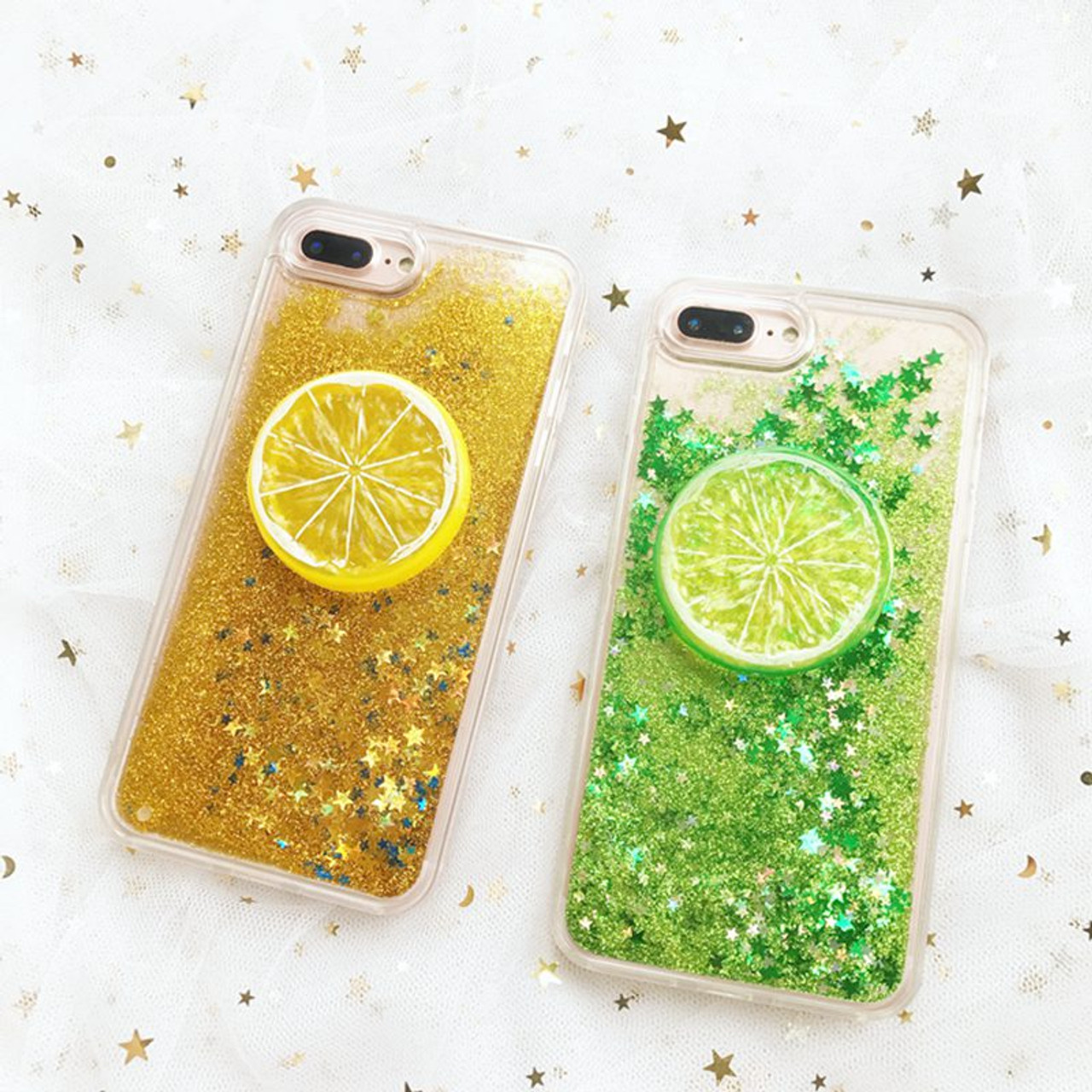 Summer 3d Lemon Diy Dynamic Liquid Quicksand Stars Glitter Phone Case For Iphone 7plus 6 6s Colorful Bling Back Cover Capa Coque Onshopdeals Com