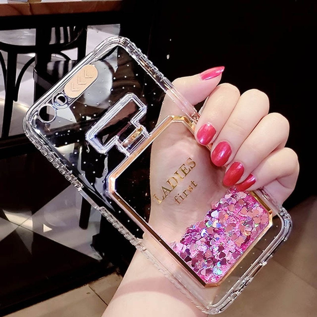 Hot Girl Pink Glitter Bling Perfume Bottle Dynamic Liquid Quicksand Phone Cases For Iphone 8 7 Plus 6s 6 X Xs Max Xr Cover Case Onshopdeals Com