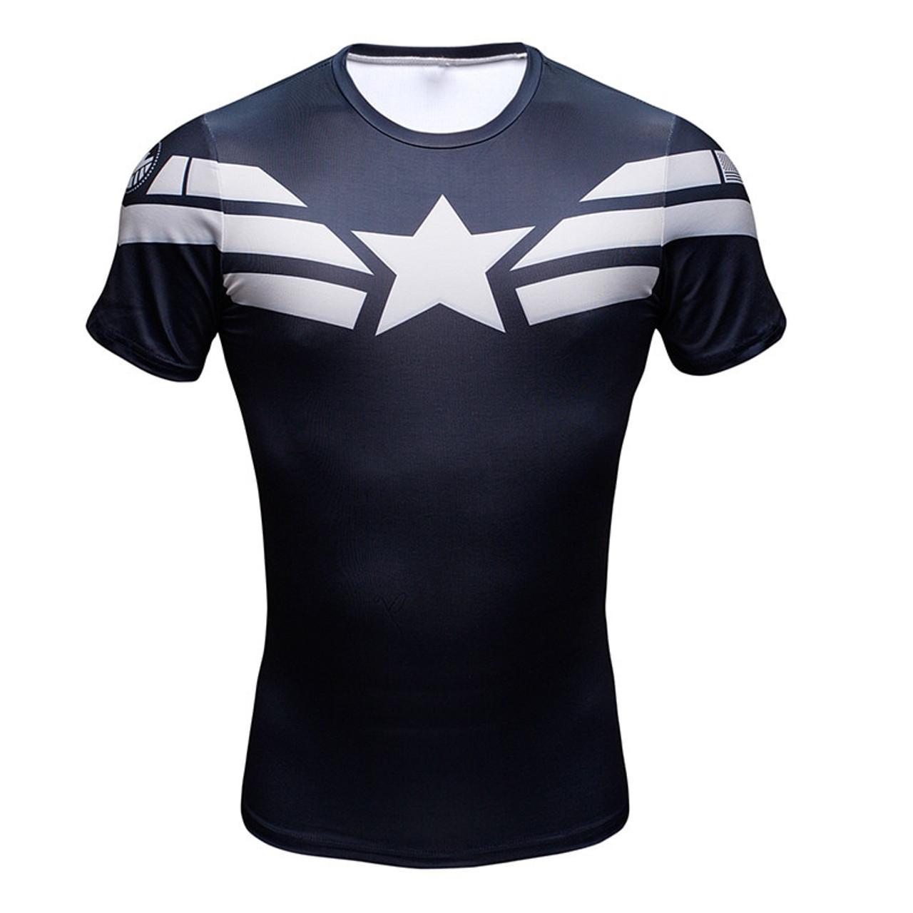 Spiderman Captain America Men's Superhero Compression Shirt Athletic Fitness Gym Top Workout T Shirts for Men 