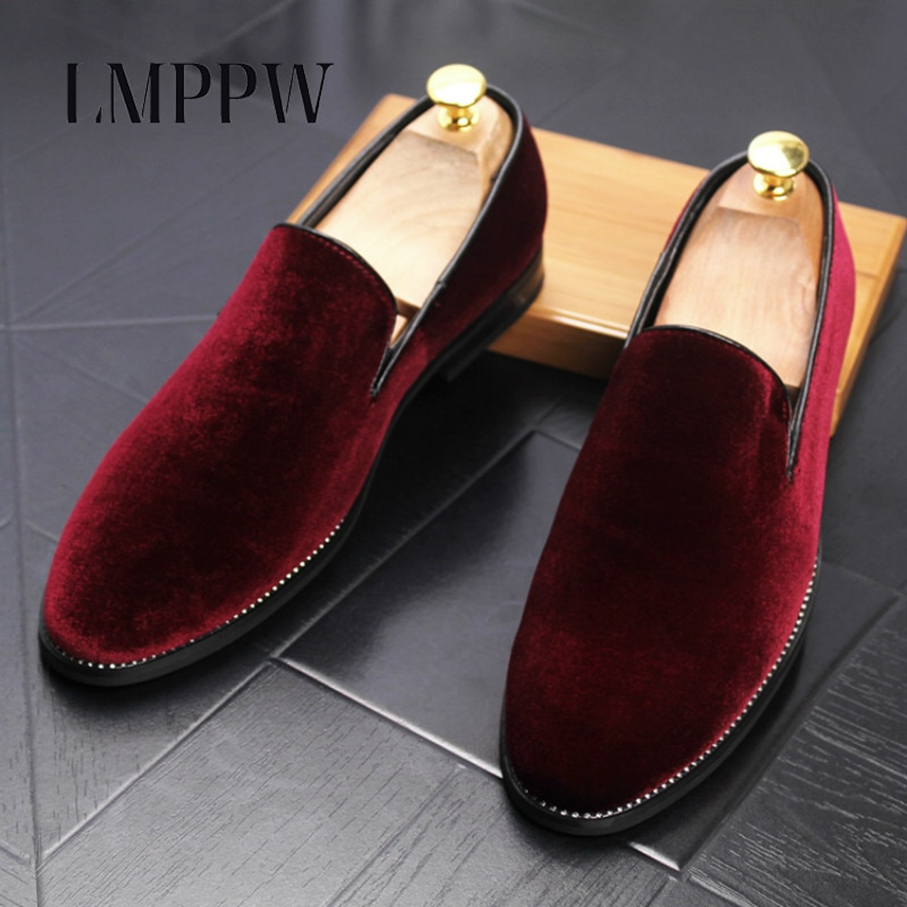 wine red loafers mens