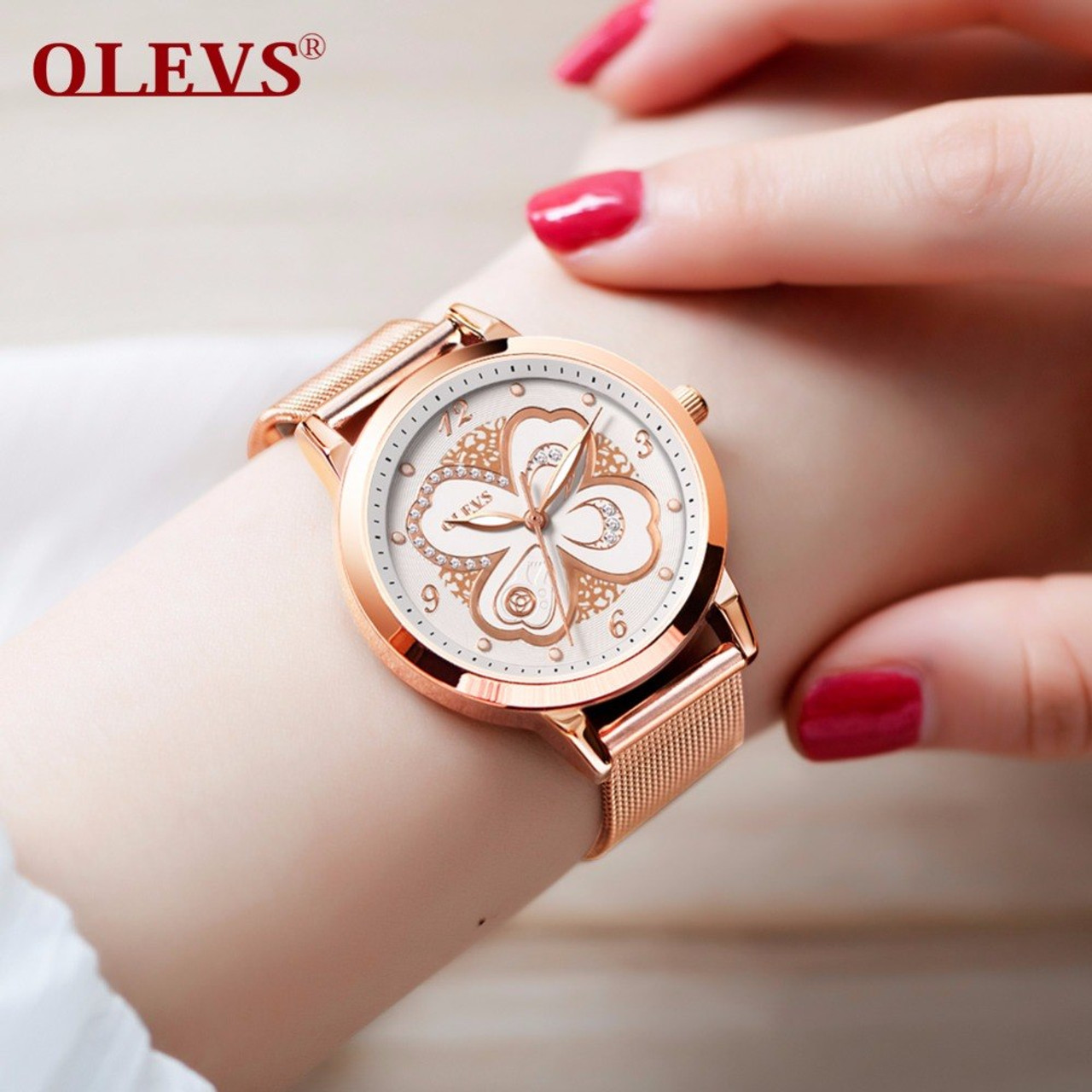 Olevs Rose Gold Watch Women Japan Quartz Watches Ladies Top Brand Luxury Female Wrist Watch Girl Gift Clock Relogio Feminino New Onshopdeals Com