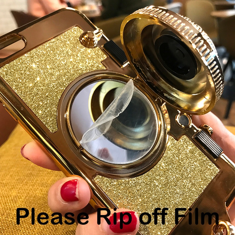 Luxury 3d Retro Camera Phone Cases For Iphone 7 6 6s Plus Case Fashion Plating Soft Back Cover Long Strap Rope With Stand Holder Onshopdeals Com 2022 Design Cases