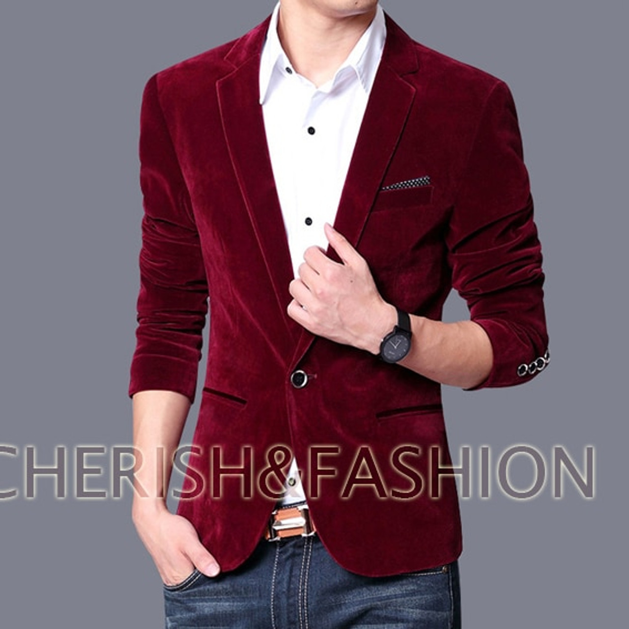 dark red blazer mens