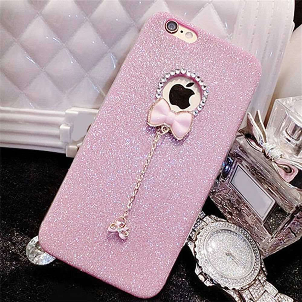 cute glitter phone bag for iphone 5s 5 se soft silicone girly cover bling diamond for iphone 7 8 x 6s 6 6 plus 6s plus capa