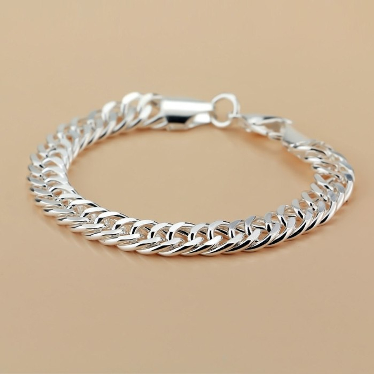 GK 9mm Silver Miami Cuban Link Curb Chain Bracelet Stainless Steel Men  Women | eBay