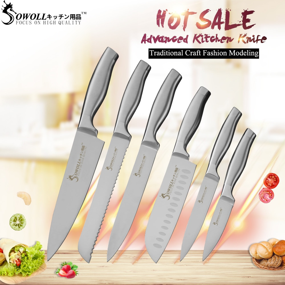 Sowoll Master Chef Stainless Steel Kitchen Knife Set Utility