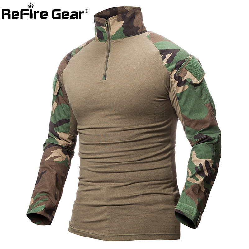 ReFire Gear Camouflage Army T-Shirt Men 