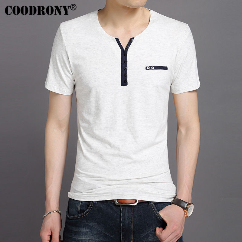 Henry Collar Tee Shirts Short Sleeve 
