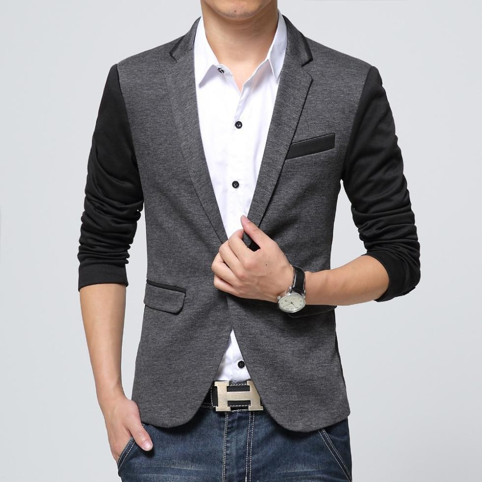 grey casual suit jacket