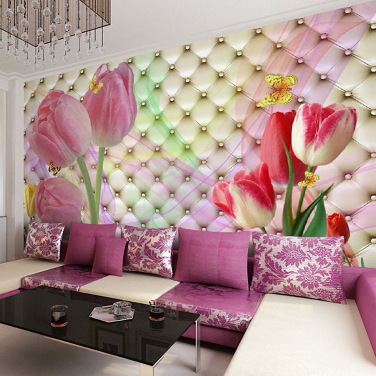 images Flower Bedroom Wall Design Romantic 3D Wallpaper For Bedroom Walls fashion interior flower design 3d mural wallpaper modern soft pack stereo tulips photo wall painting living room bedroom decor