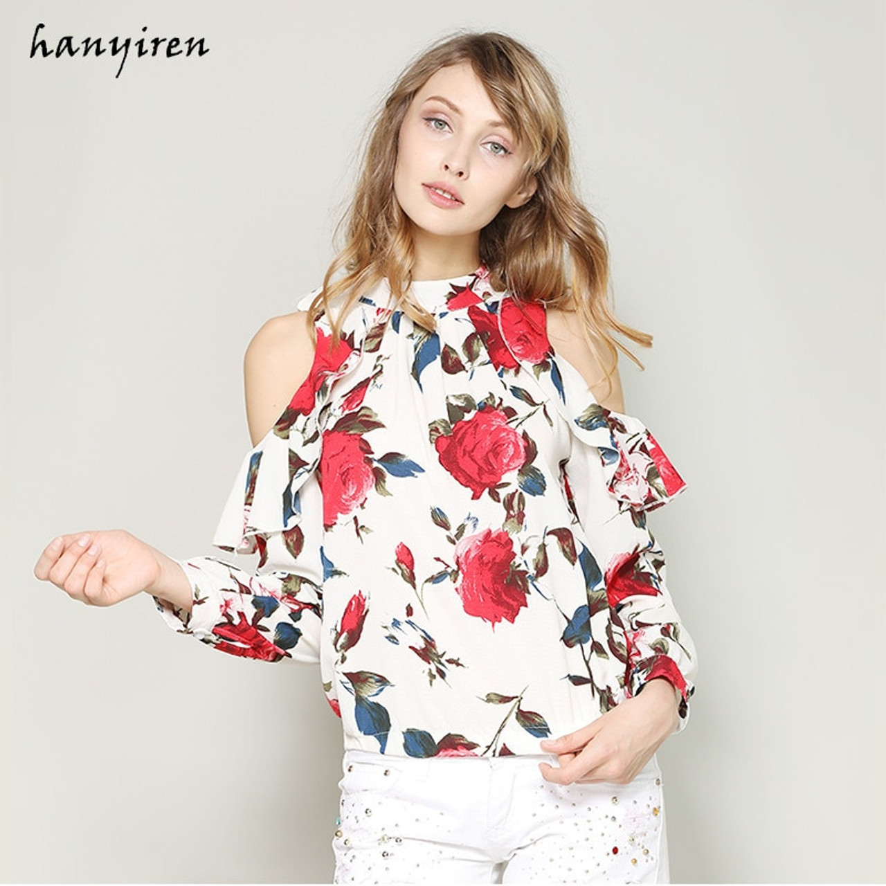 ruffle shoulder shirt