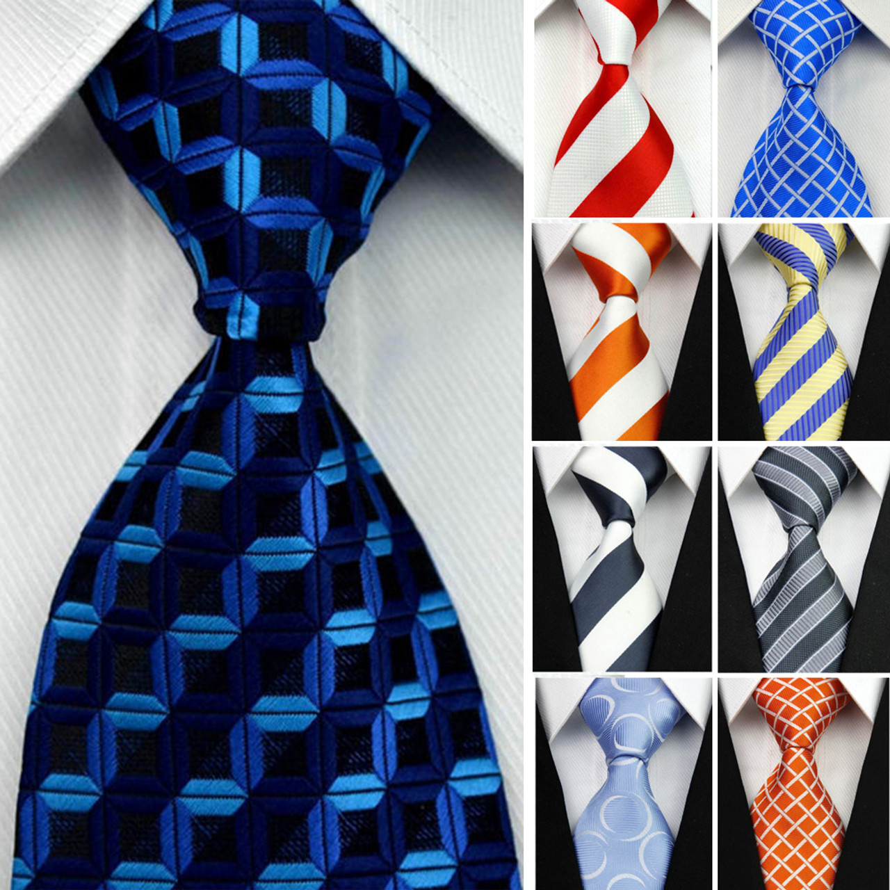 GENTS TIE > Classic Mens Geometric Pattern Silk Formal Work Necktie Green GENTS TIE > Classic Mens Geometric Pattern Silk Formal Work Necktie Green