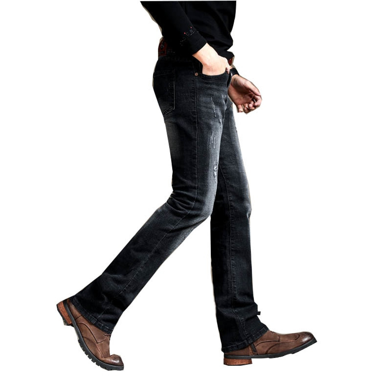 slim fit bell bottom jeans