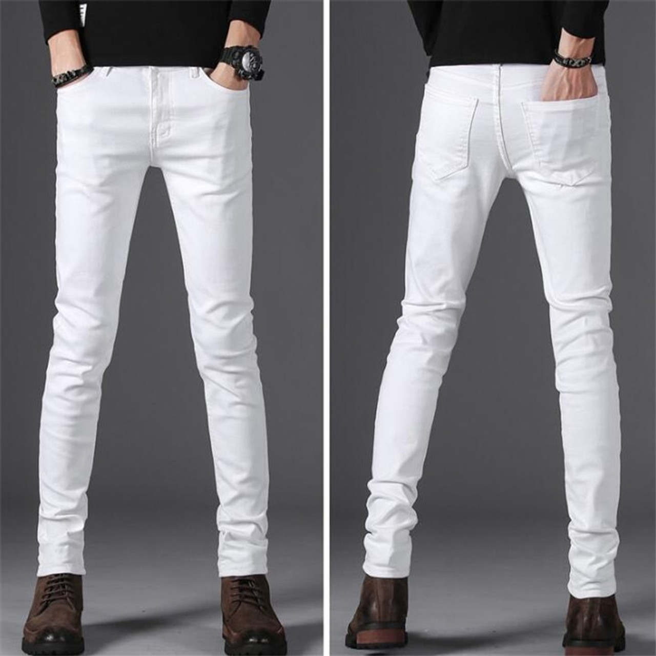 SPRAY-ON STRETCH CHINO - WHITE – Legend London