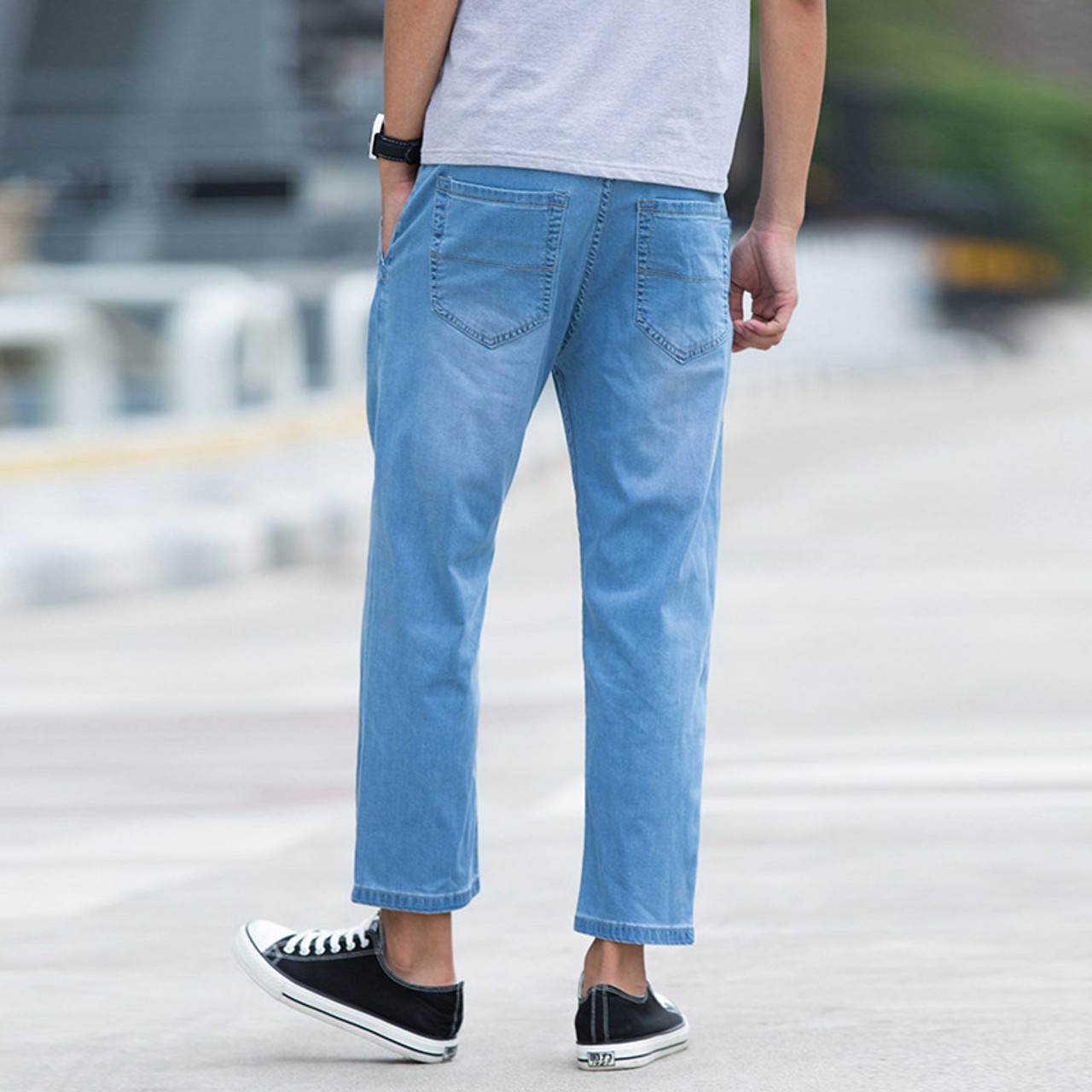 Light Blue Skinny Jeans Men  Mens Elastic Jeans Pants  Mens Slim Jeans  Pants  2023  Aliexpress