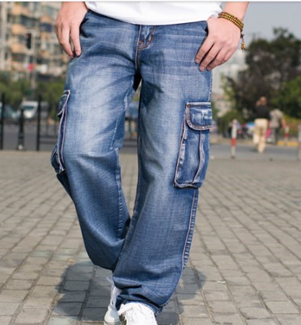 mens baggy wide leg jeans