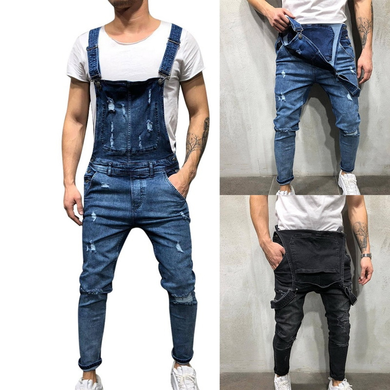 male jean jumpsuit