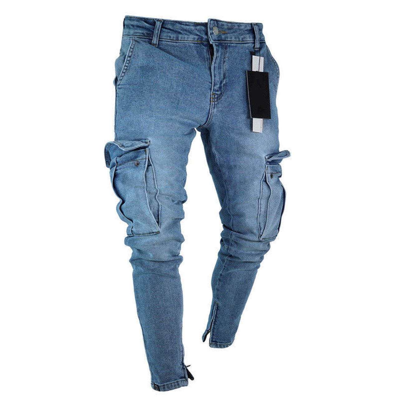 Men Skinny Jeans Stretch Pants Slim Fit Pants Ripped Jeans Long Pants Men  Jeans | eBay