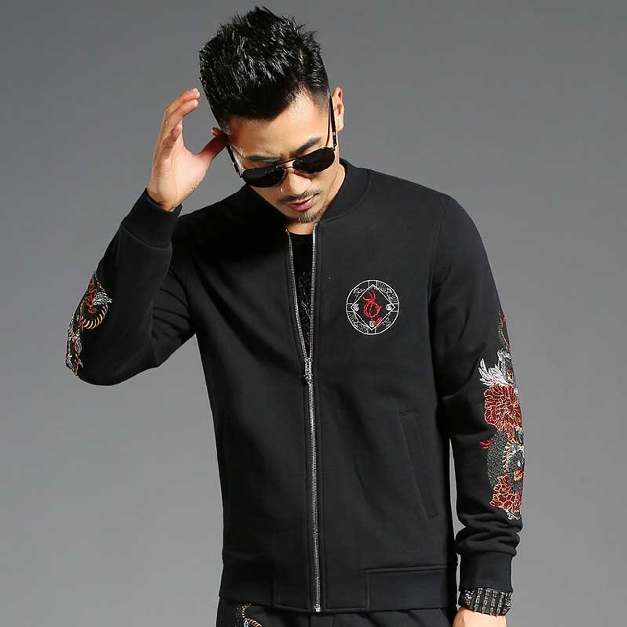 GOLDEN ROOSTER Embroidered Jacket Coat Korean Style Bomber Jackets for Men  Streetwear, Jacket. : Amazon.de: Fashion